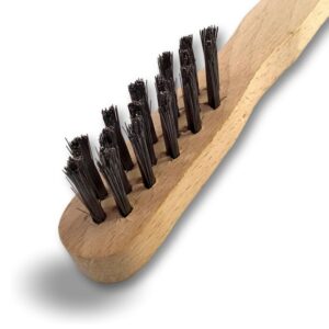 Alternative view of Brosse à bougie en acier dur avec manche en bois