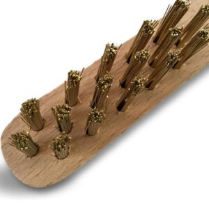 Alternative view of Brosse à bougie en laiton avec manche en bois