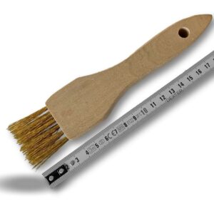 Alternative view of Pinceau métallique en acier laitonné avec manche en bois