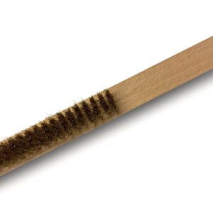 Alternative view of Brosse bijouterie en laiton avec manche en bois